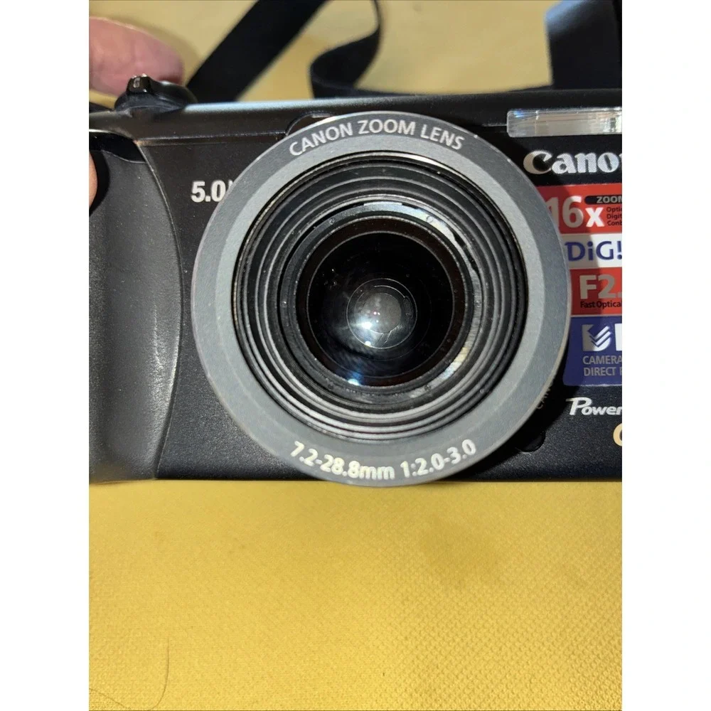 Canon Powershot G5 Black 5 Mega Pixels Digital Camera w/16x Optical With Charger
